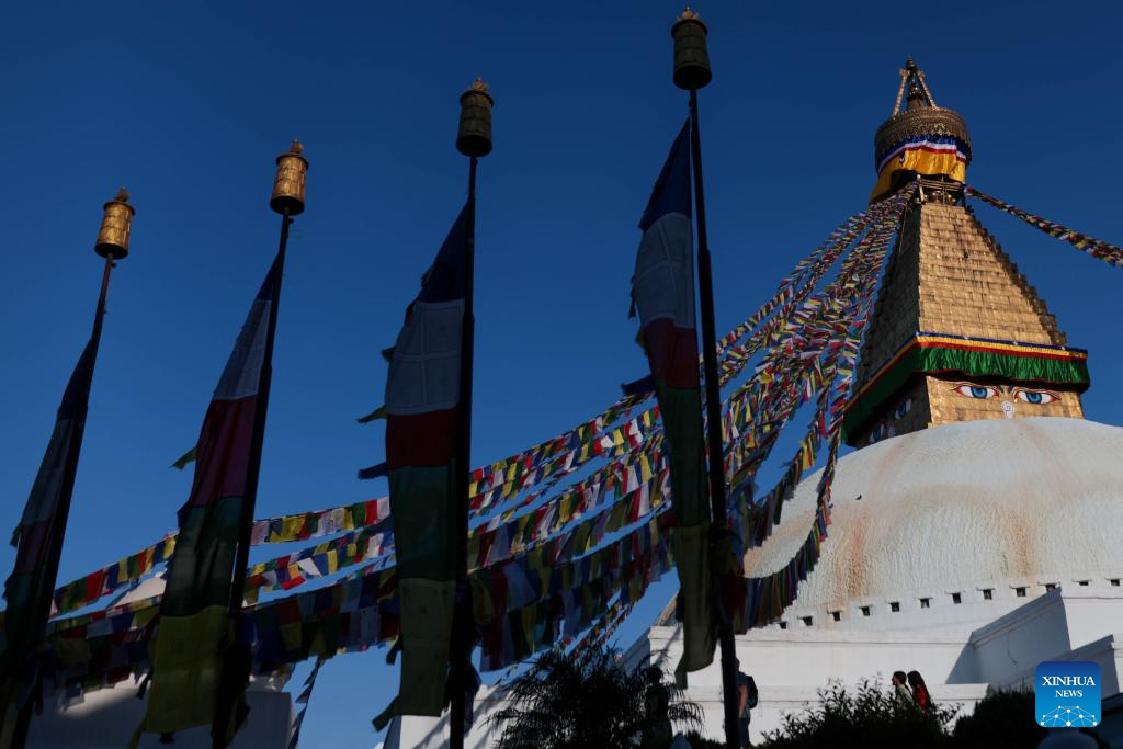 View of Boudhanath Stupa in Nepal