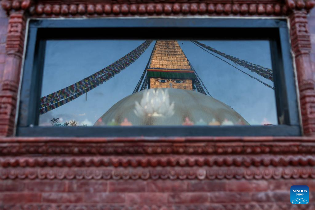 View of Boudhanath Stupa in Nepal