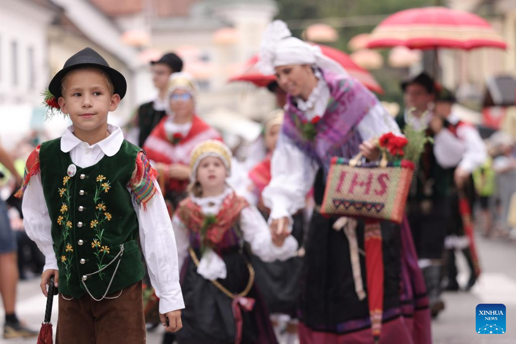 Parade of 51st National Costumes and Clothing Heritage Day held in Slovenia