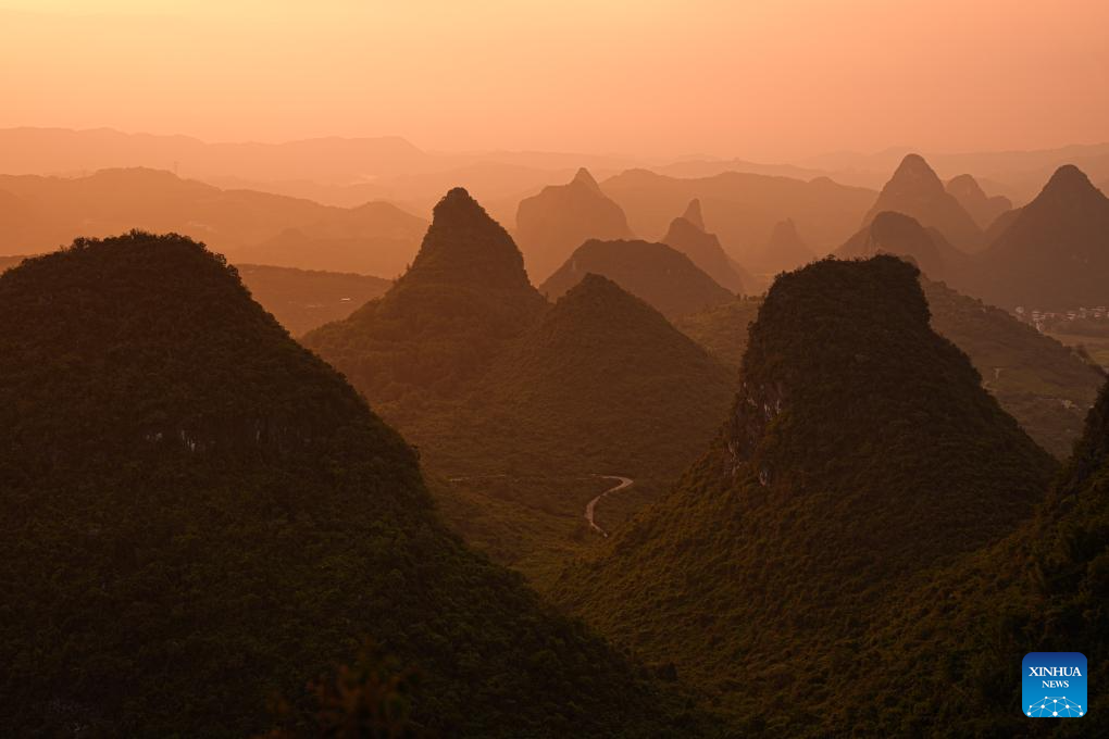 View of Karst landscape in Guilin, S China