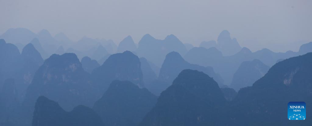 View of Karst landscape in Guilin, S China