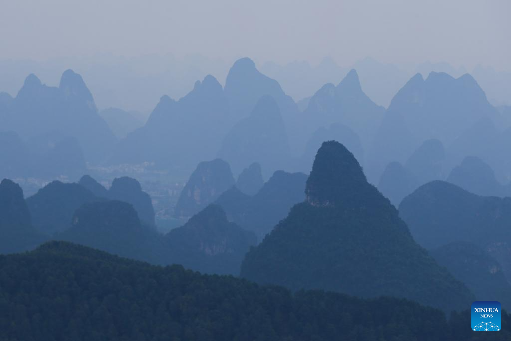 View of Karst landscape in Guilin, S China