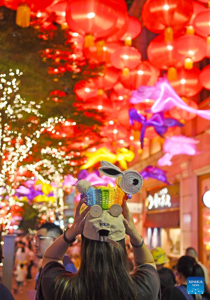 Feature: Lanterns, fire dragon light up Hong Kong's Mid-Autumn night