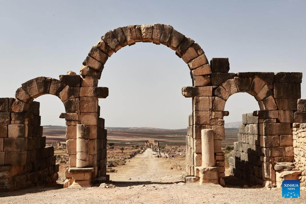 View of ruins of Volubilis in Morocco