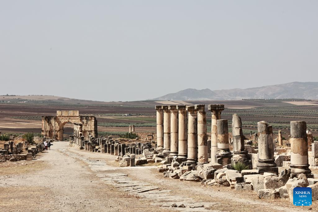 View of ruins of Volubilis in Morocco