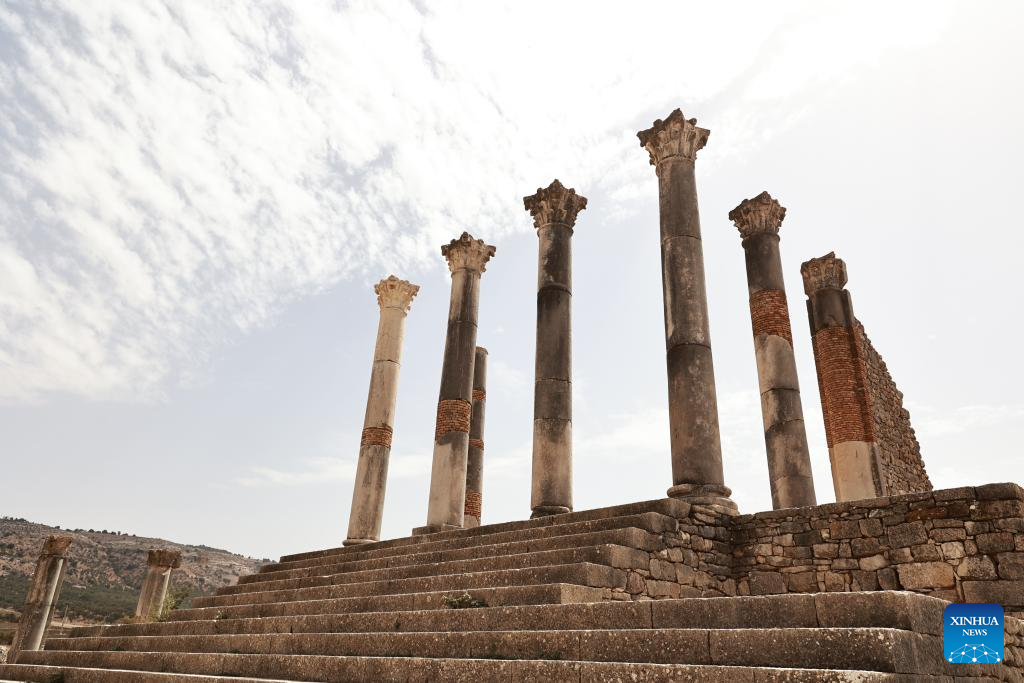 View of ruins of Volubilis in Morocco