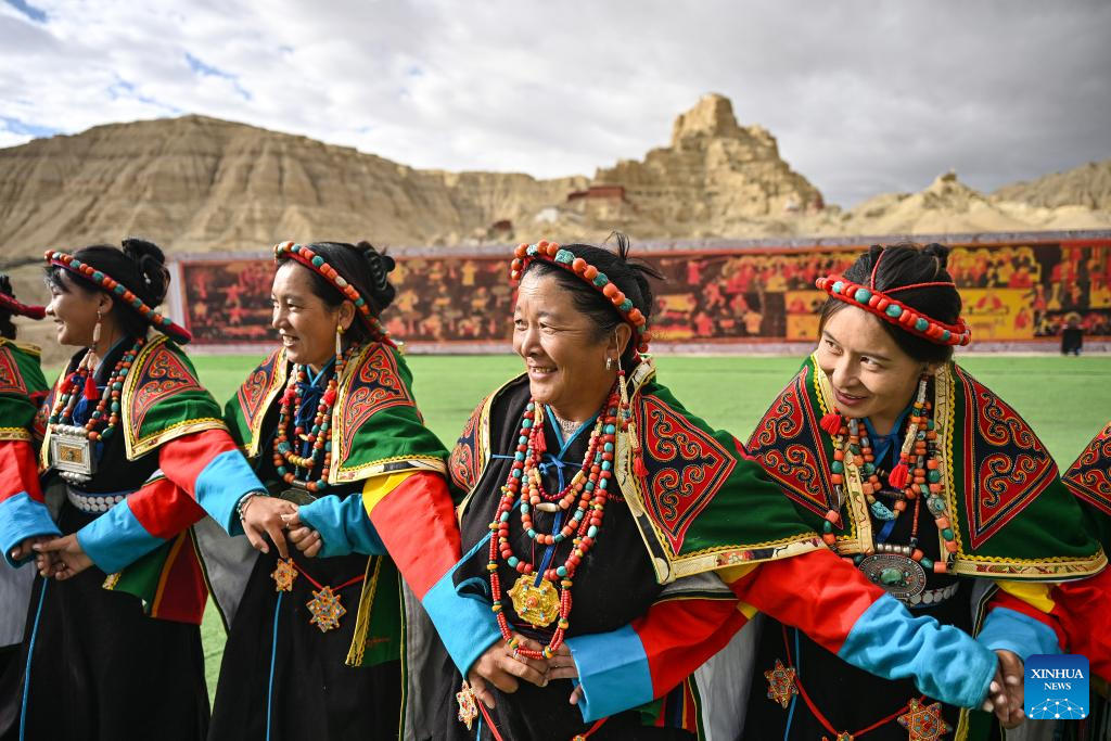 Residents perform Xuan Dance in China's Xizang