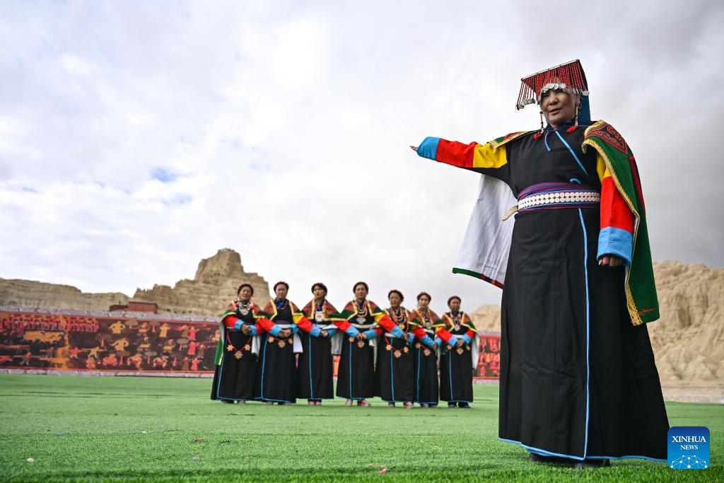 Residents perform Xuan Dance in China's Xizang