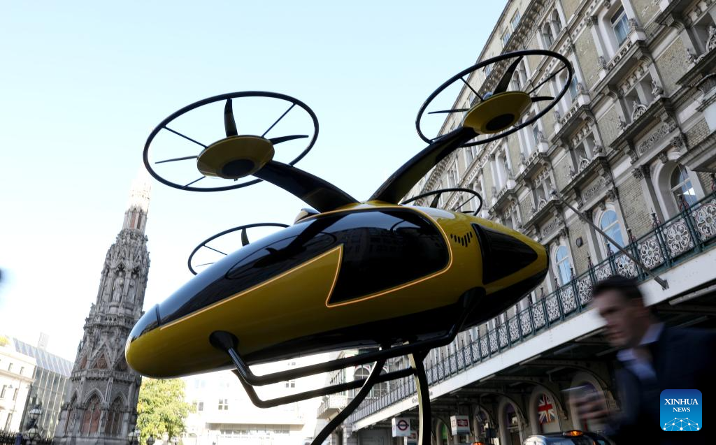 Prototype of flying taxi on display in London