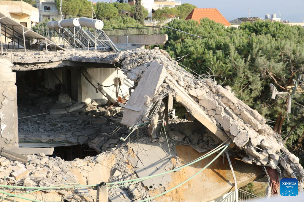 Aftermath of Israeli airstrike in Wardaniyeh, Lebanon