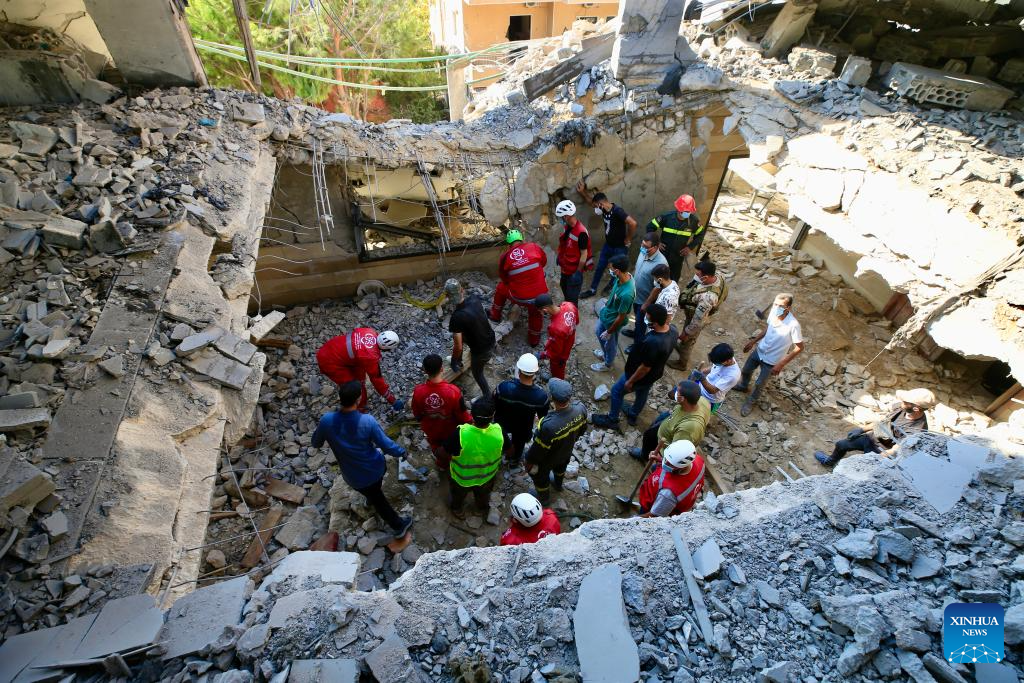 Aftermath of Israeli airstrike in Wardaniyeh, Lebanon