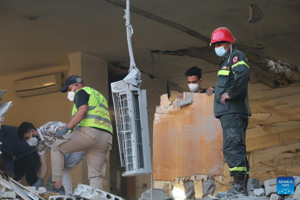 Aftermath of Israeli airstrike in Wardaniyeh, Lebanon