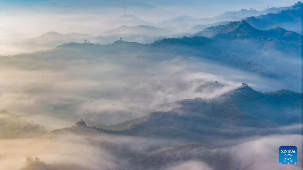 Morning scenery at ancient Great Wall in Xiaochang Township, N China