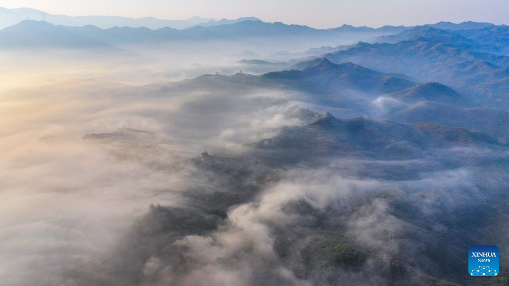 Morning scenery at ancient Great Wall in Xiaochang Township, N China