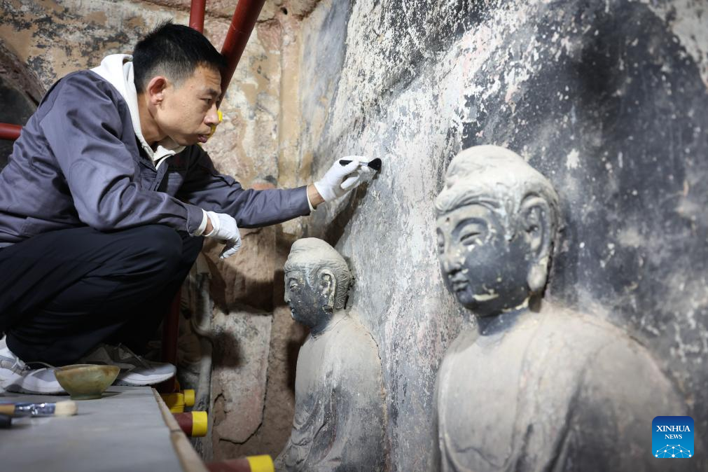 Protection and restoration work carried out at Maiji Mountain Grottoes in NW China