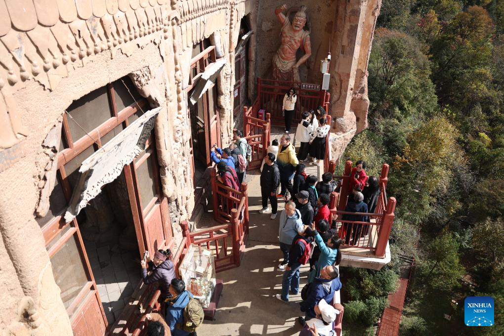 Protection and restoration work carried out at Maiji Mountain Grottoes in NW China