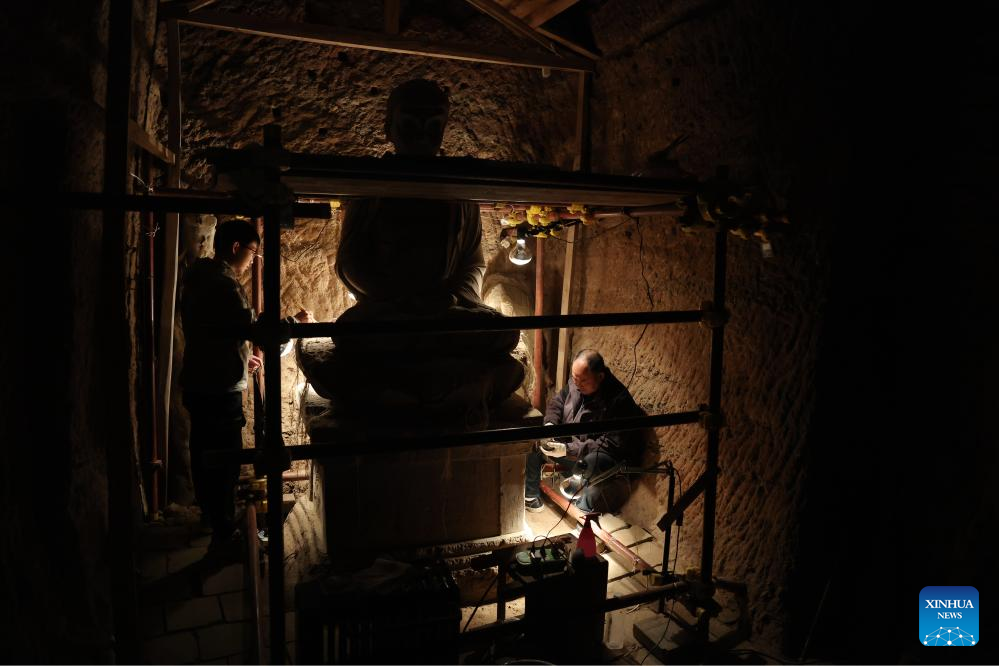 Protection and restoration work carried out at Maiji Mountain Grottoes in NW China