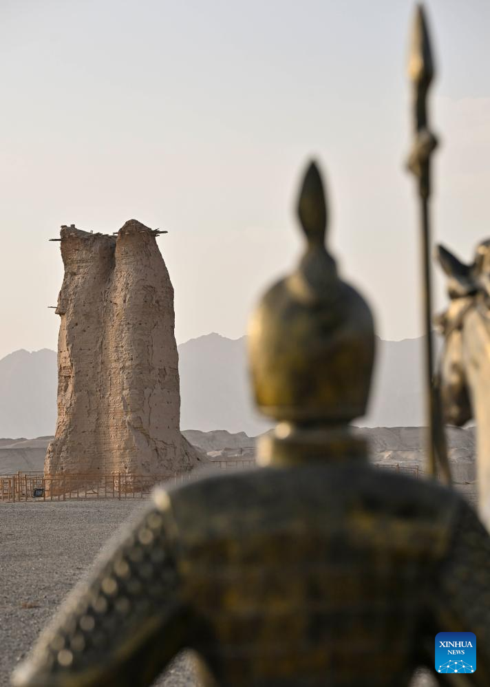 View of Kizilgaha Beacon Tower scenic spot in China's Xinjiang