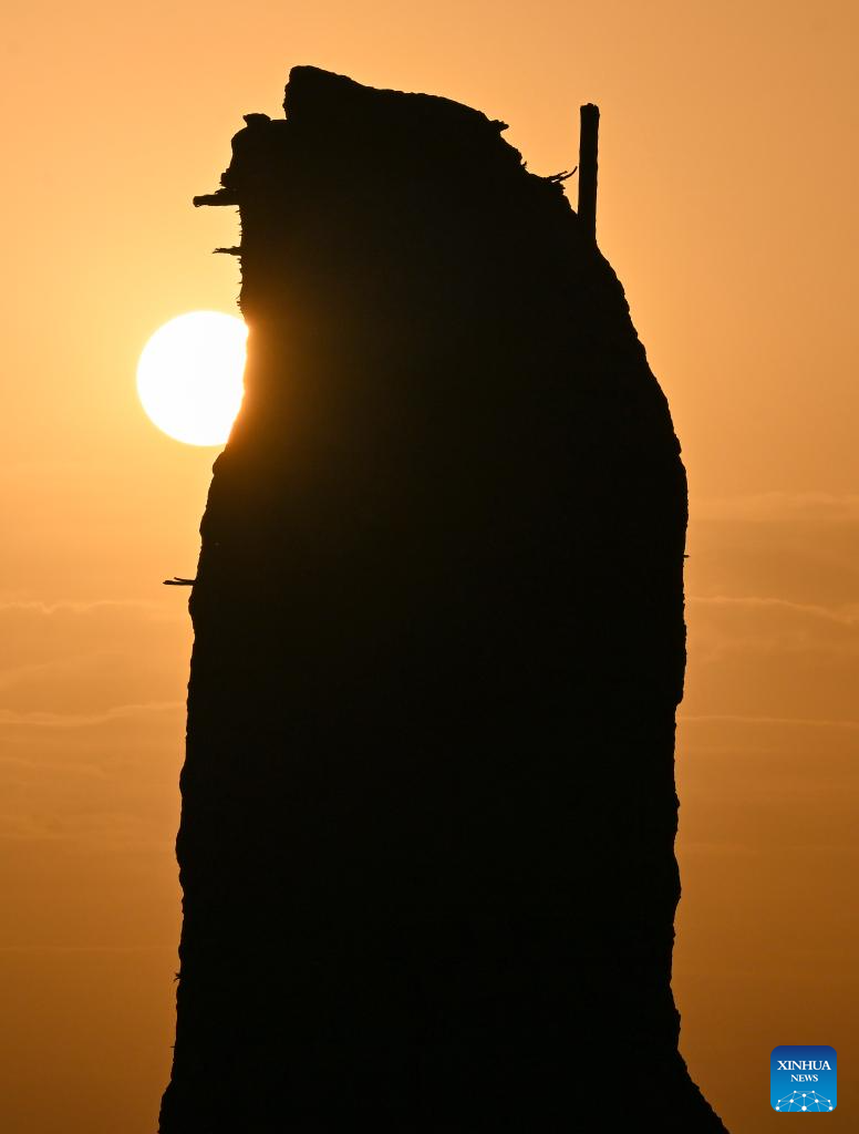 View of Kizilgaha Beacon Tower scenic spot in China's Xinjiang