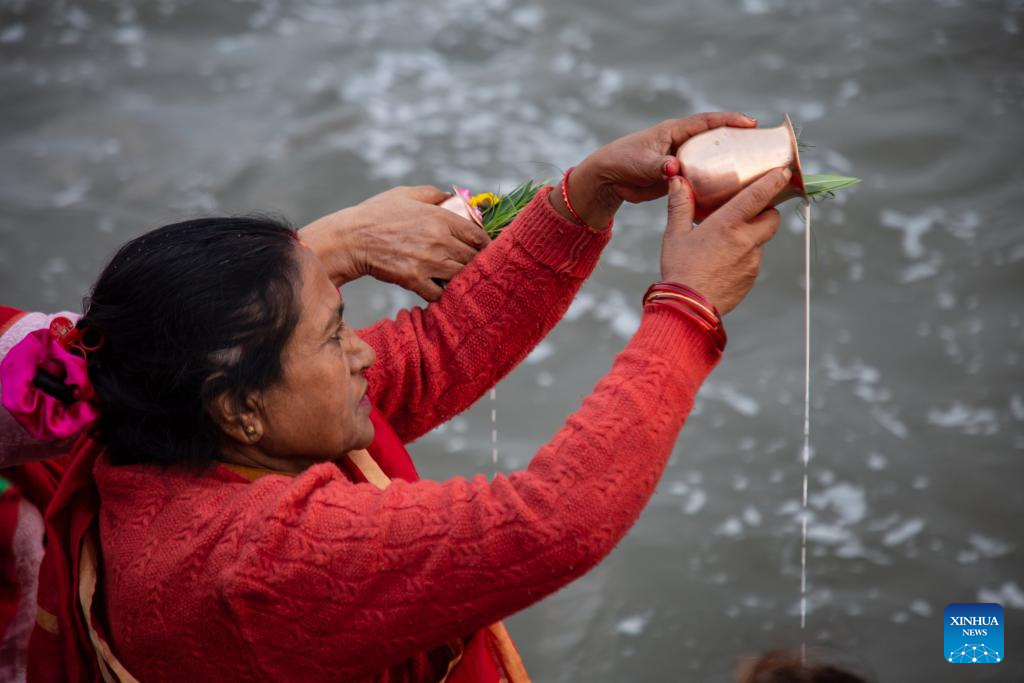 Devotees worship rising sun on Chhath festival in Nepal