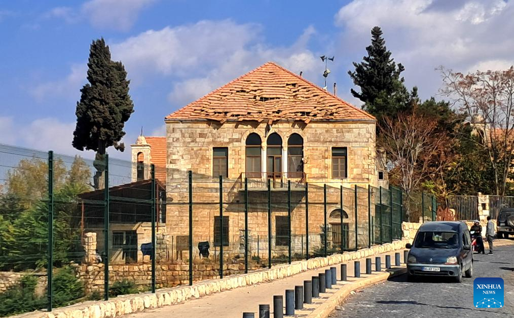 Damages caused by Israeli airstrikes inside ancient citadel of Baalbek in Lebanon