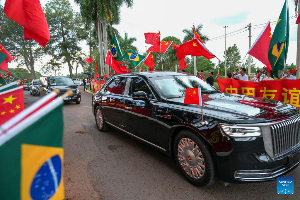 Xi arrives in Brasilia for state visit to Brazil