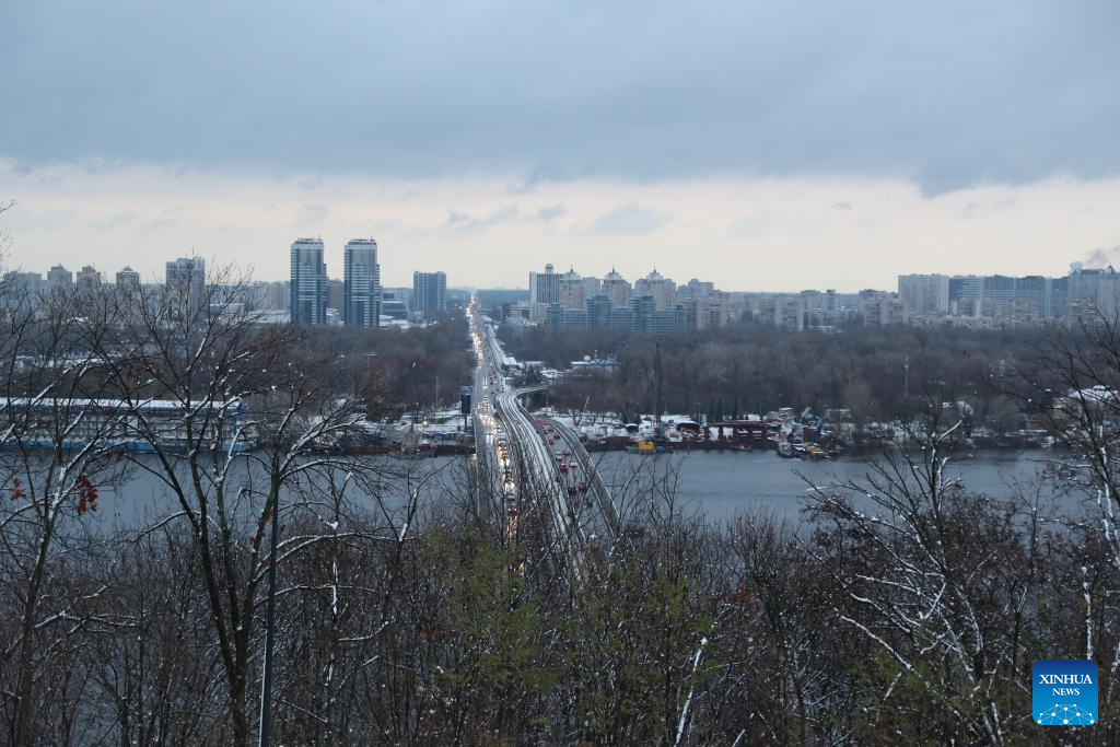 City view after snowfall in Kiev, Ukraine