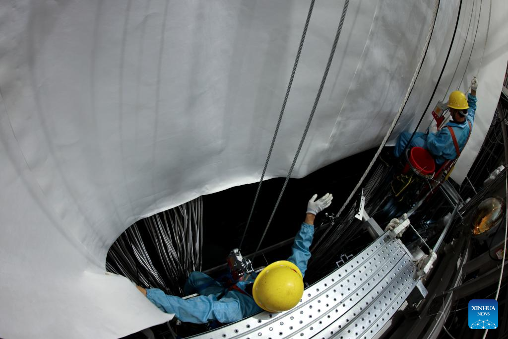 China's Jiangmen Underground Neutrino Observatory under construction