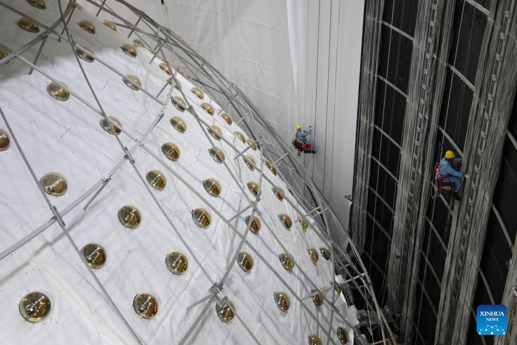 China's Jiangmen Underground Neutrino Observatory under construction