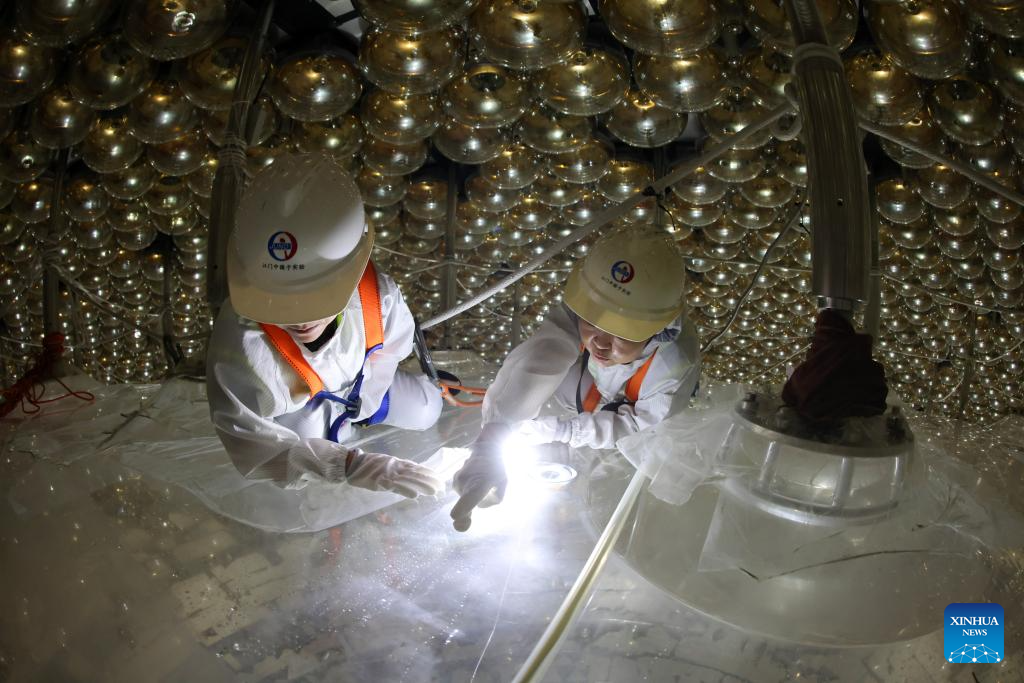 China's Jiangmen Underground Neutrino Observatory under construction