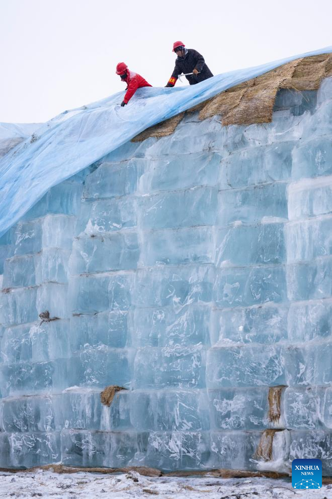 26th Harbin Ice-Snow World under construction