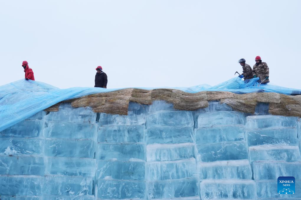 26th Harbin Ice-Snow World under construction