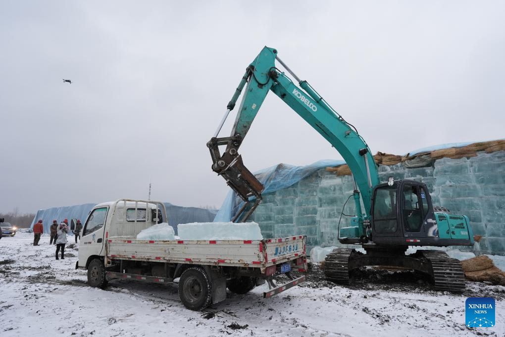 26th Harbin Ice-Snow World under construction