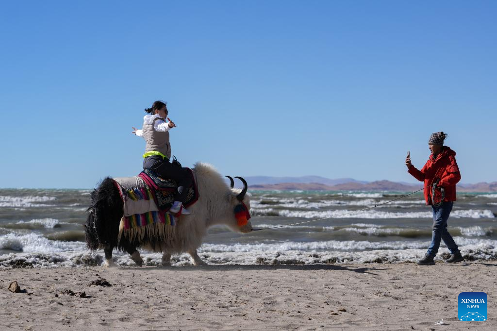 View of Namtso Lake in SW China's Xizang