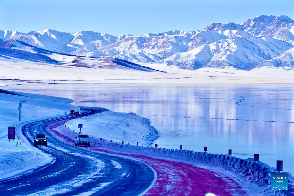 View of Sayram Lake in China's Xinjiang