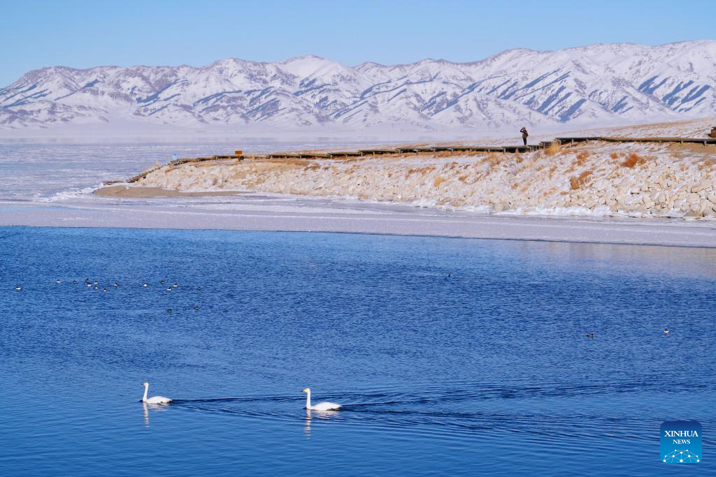 View of Sayram Lake in China's Xinjiang