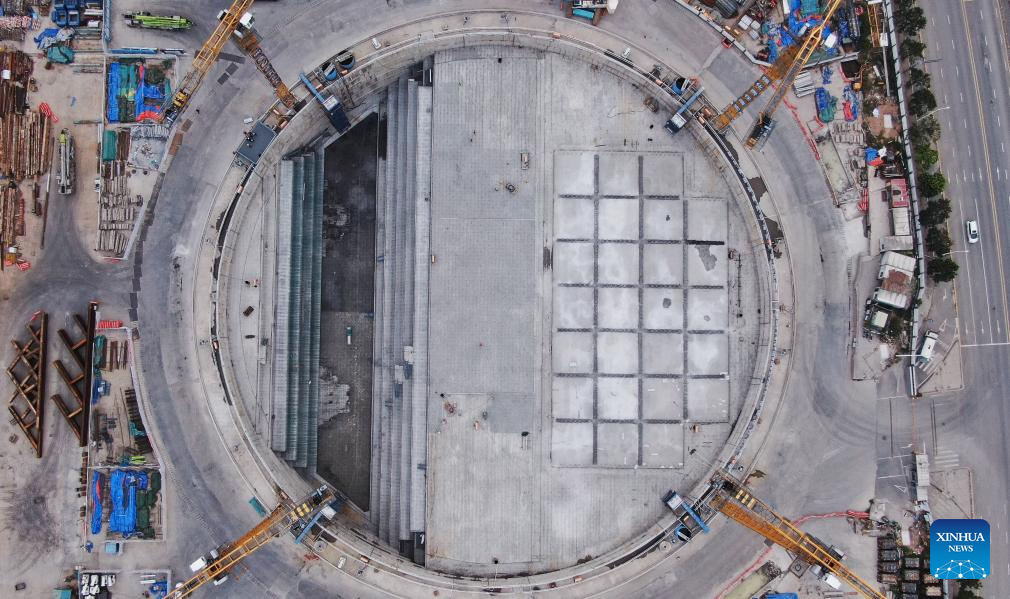 Shiziyang grand bridge under construction in China's Guangdong