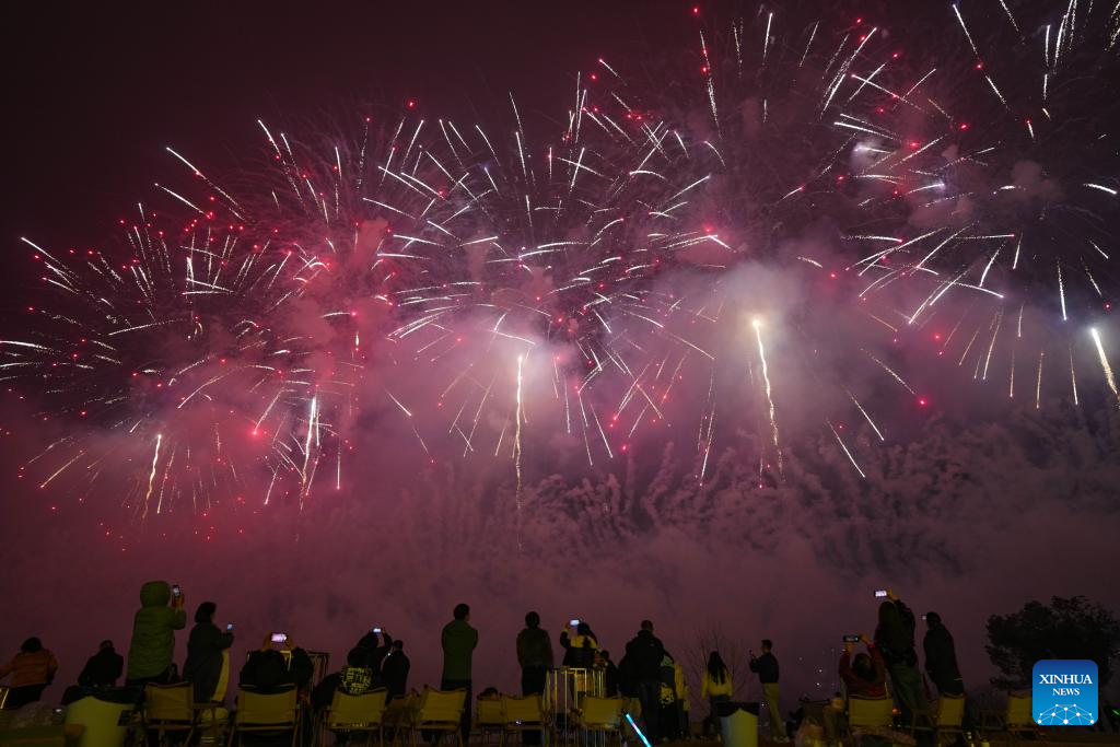 Fireworks show staged in Liuyang City, China's Hunan