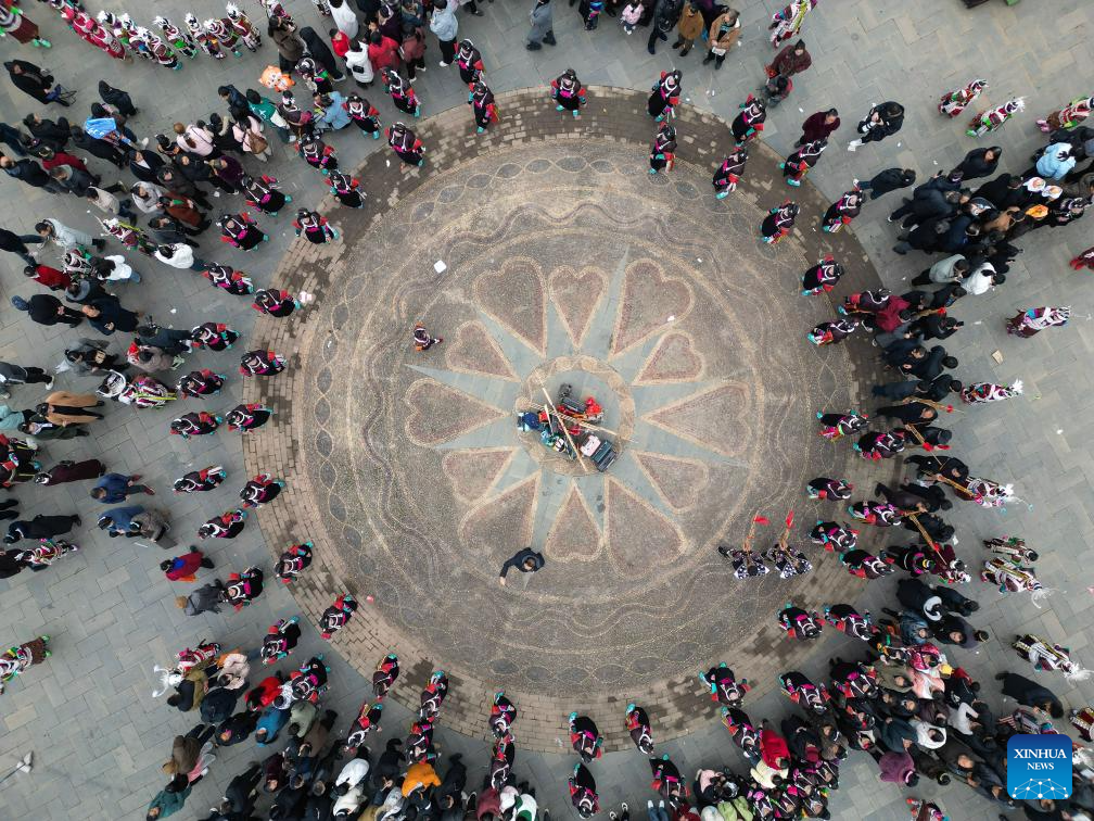 Miao ethnic group celebrate Gannangxiang festival in SW China's Guizhou