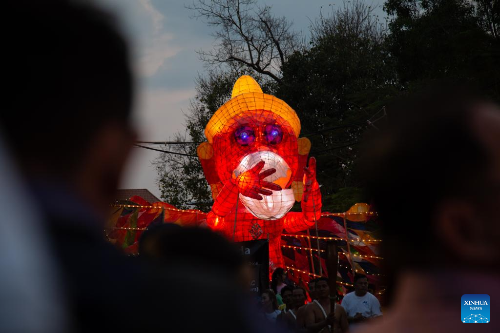 Parade of giant puppets held in Siem Reap, Cambodia