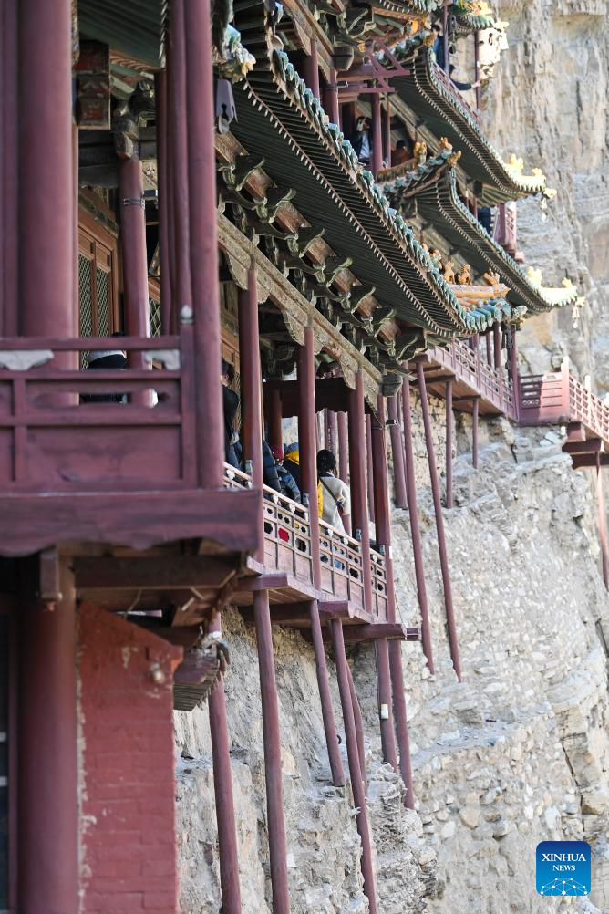View of Hanging Temple in China's Shanxi