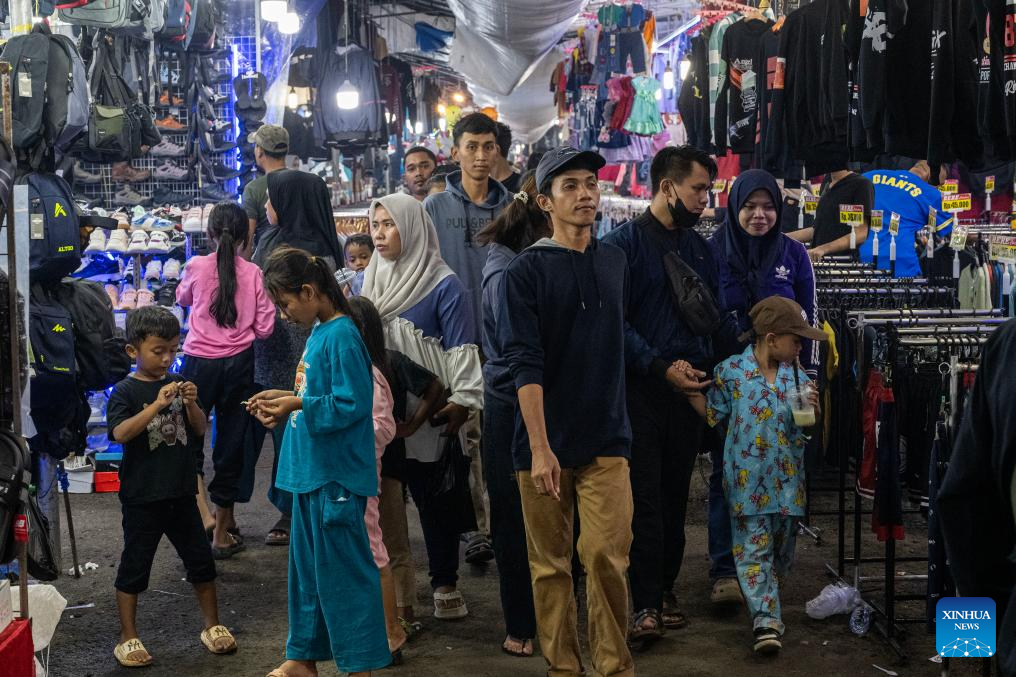 View of night market in Pamulang, Indonesia