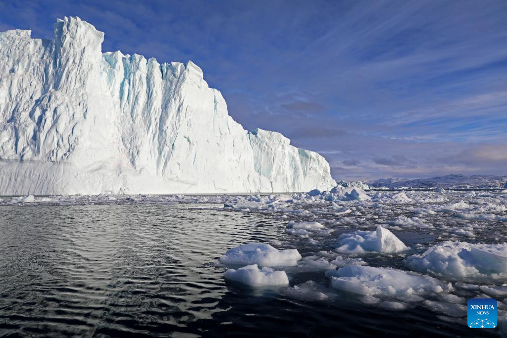View of icebergs in Denmark
