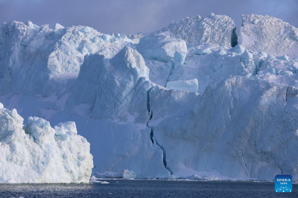 View of icebergs in Denmark