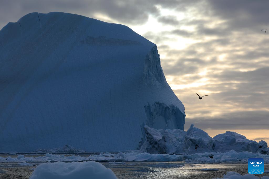 View of icebergs in Denmark