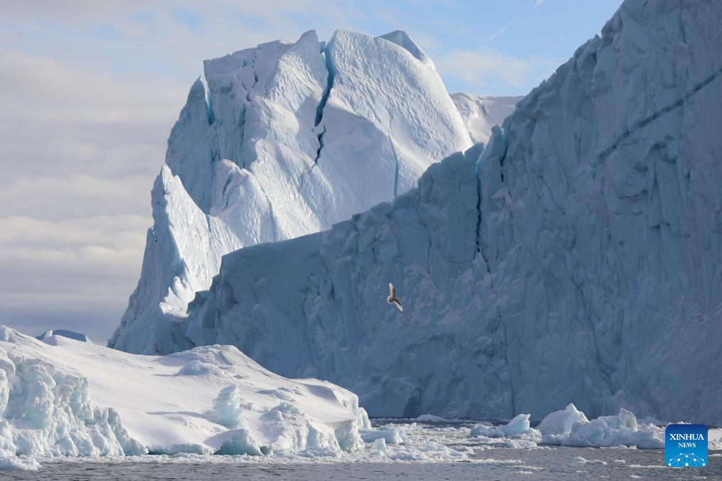 View of icebergs in Denmark