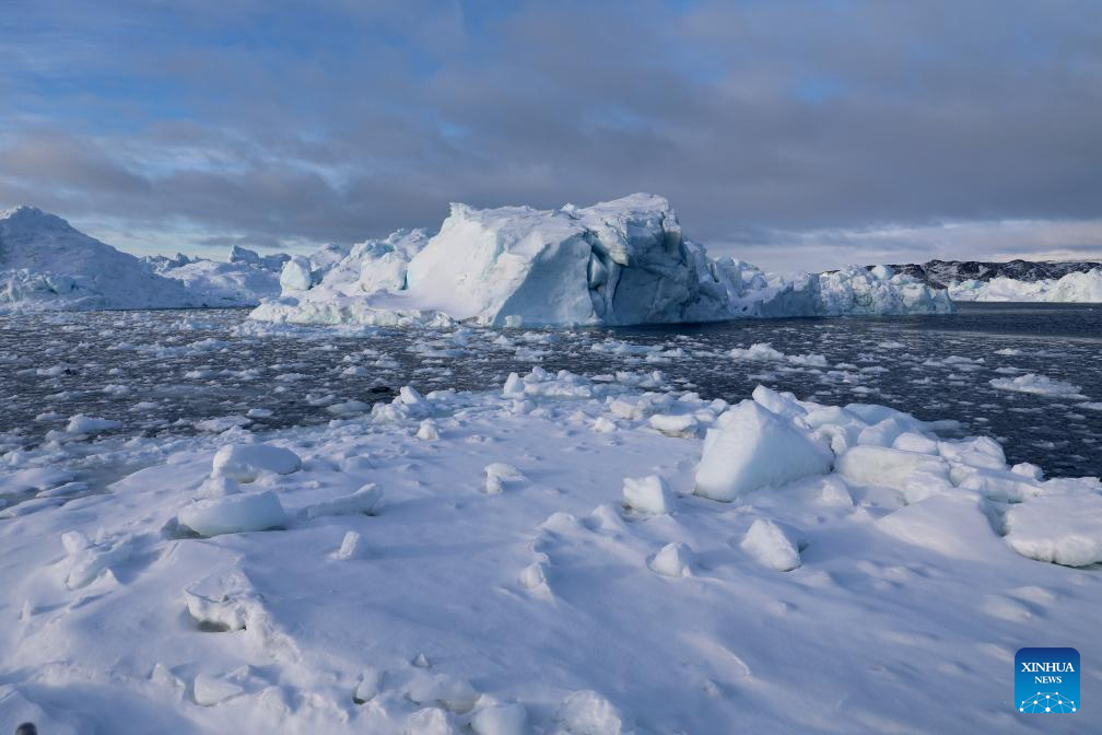 View of icebergs in Denmark