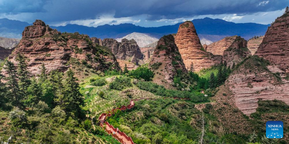 View of Kanbula National Geopark in China's Qinghai