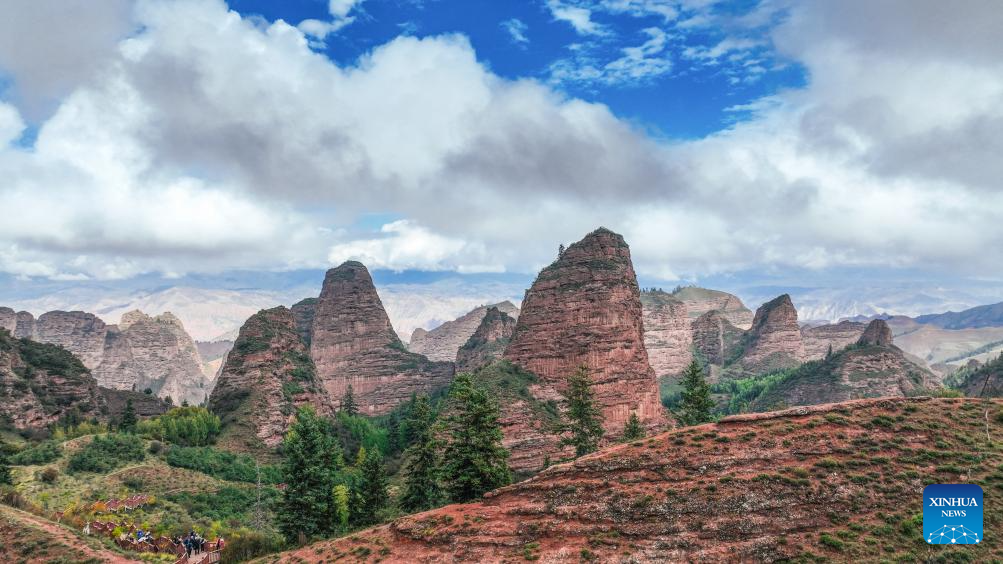 View of Kanbula National Geopark in China's Qinghai