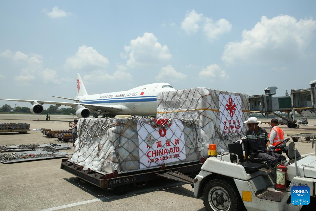 7th batch of emergency humanitarian aid supplies by Chinese gov't arrives in quake-hit Myanmar